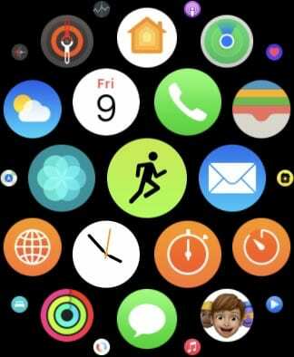 Aplicativo de treino no Apple Watch.