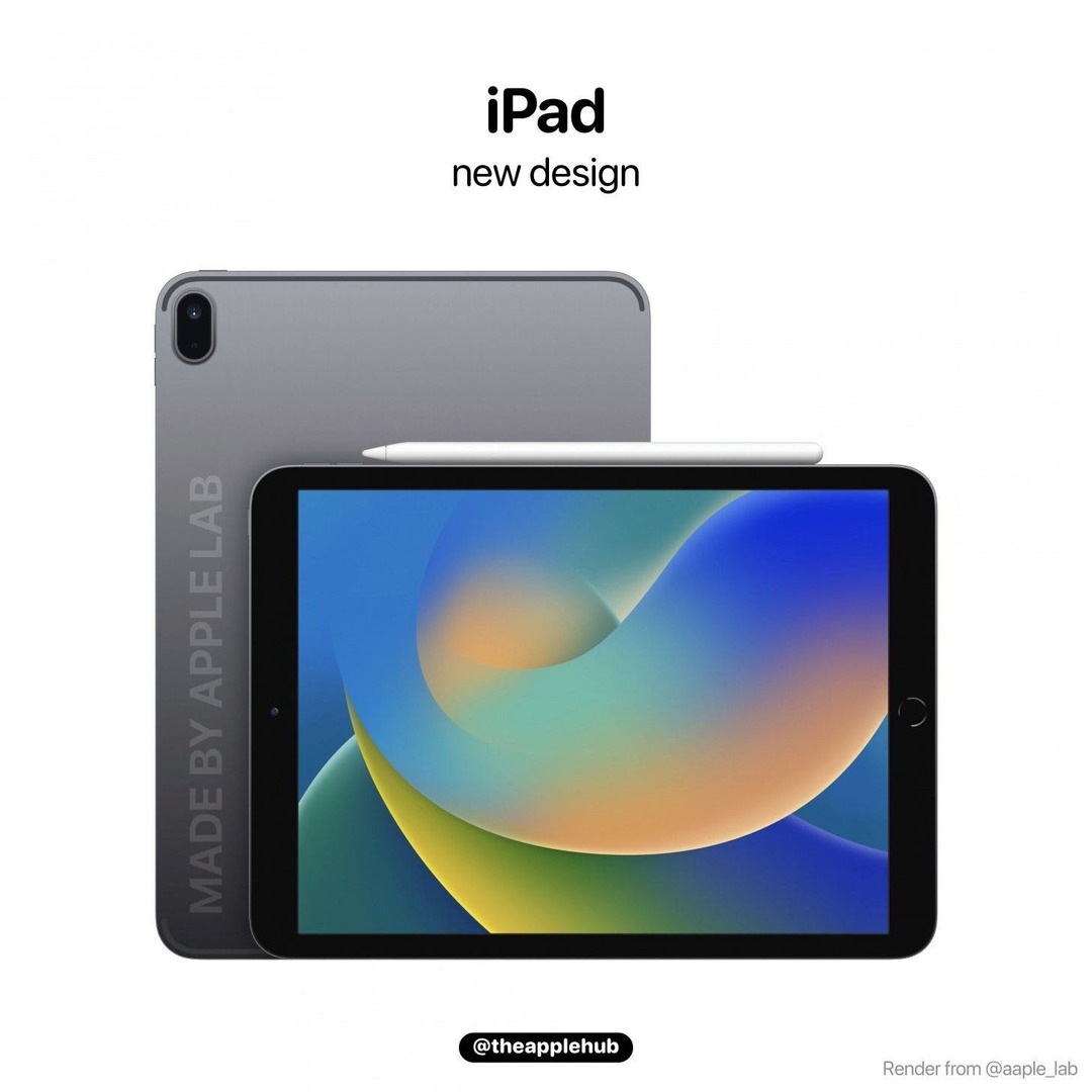 Утечка CAD-рендеринга от MySmartPrice будущего iPad 10-го поколения.