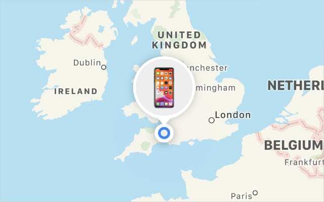 Etsi iPhoneni kartalta