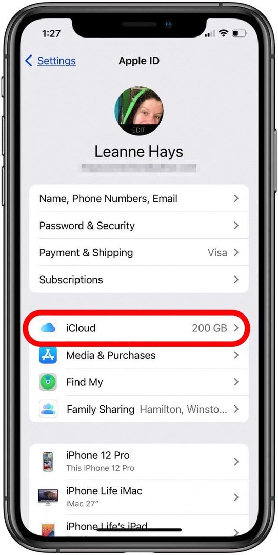 натисніть icloud