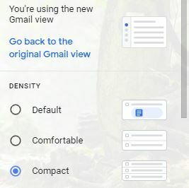 Щільність поштової скриньки Gmail