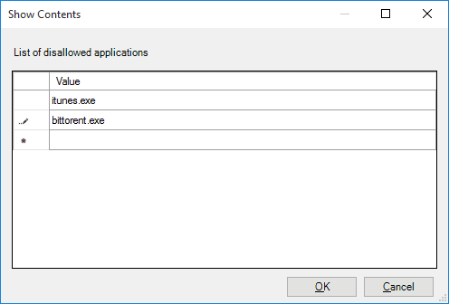 Windows neatļauto lietojumprogrammu saraksts