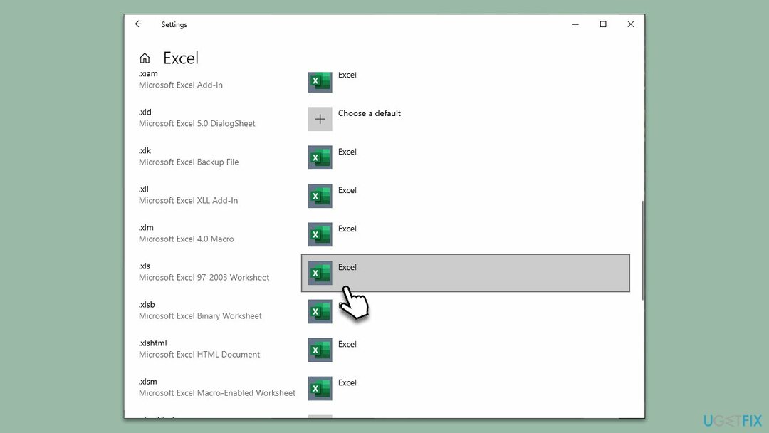 اختر Excel