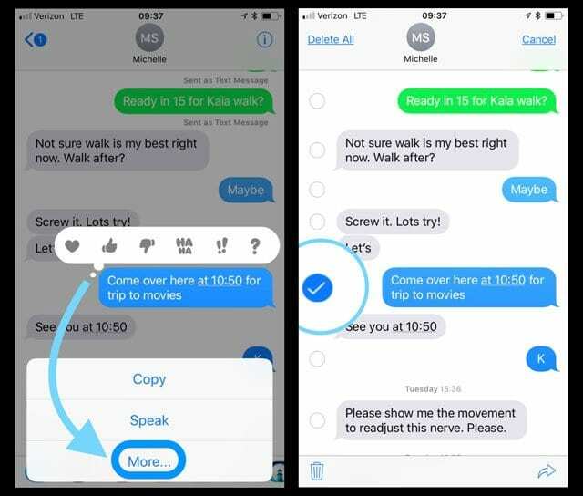 Comment supprimer des messages dans l'application Message iPhone iPad