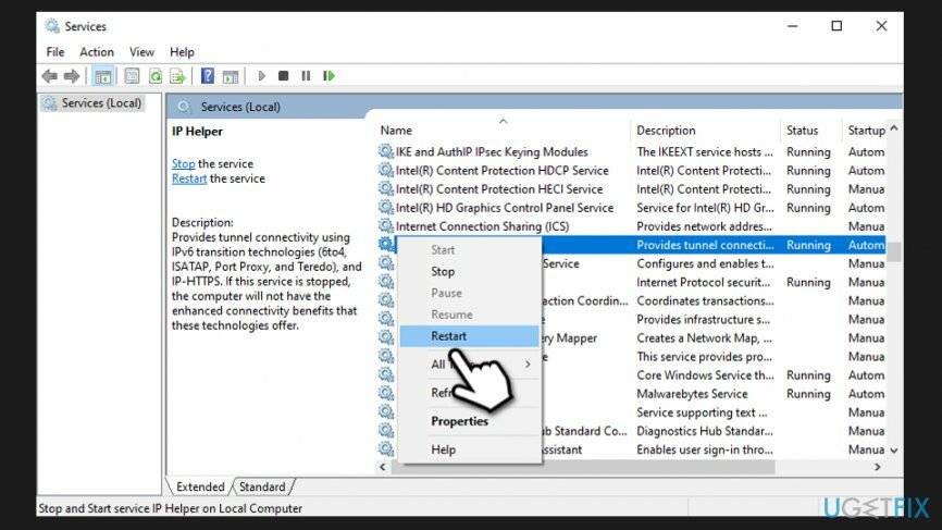 Start Internet Explorer ETW Collector-service opnieuw