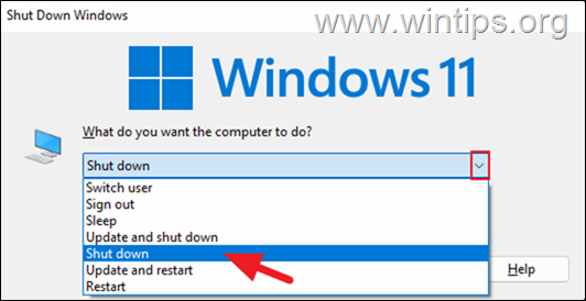 Apagar sin actualizar windows 1011