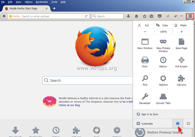 скидання firefox