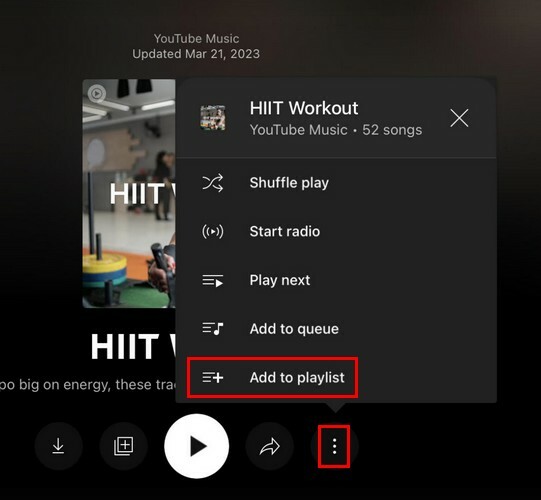 Скопировать рекомендованный плейлист YouTube Music