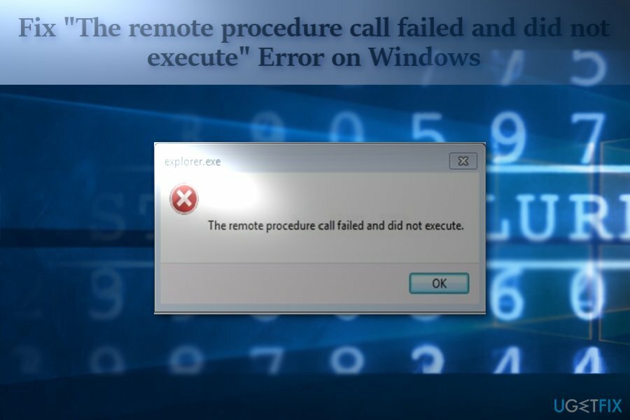 „Der Remoteprozeduraufruf ist fehlgeschlagen und wurde nicht ausgeführt“ Fehlerbild