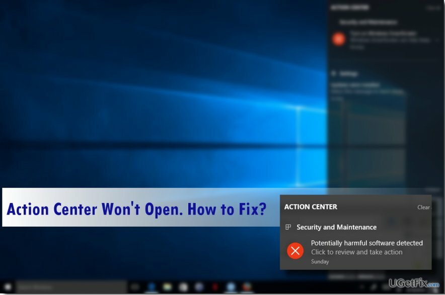 o imagine a Centrului de acțiune Windows 10