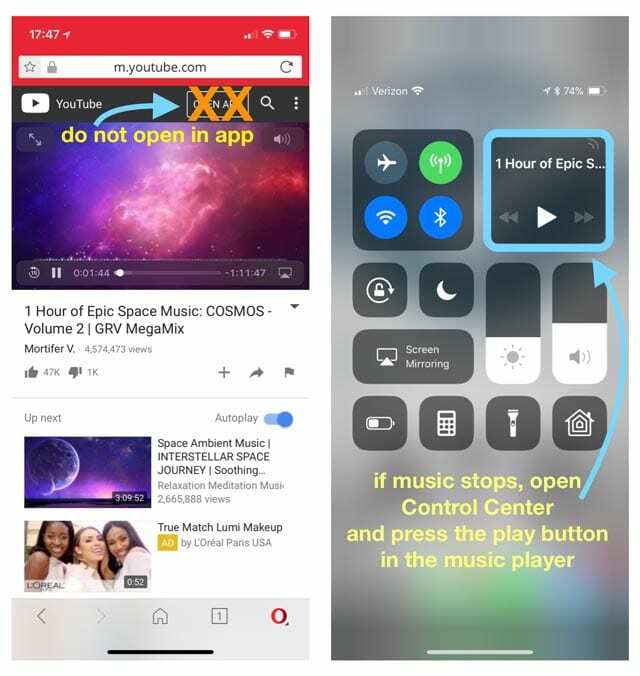 Ako prehrávať videá YouTube na pozadí pomocou iOS 10 a 11