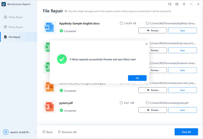 Wondershare Repairit - fájljavítás