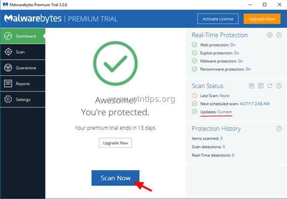 scanează gratuit Malwarebytes 3.0