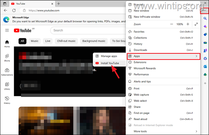 Comment installer l'application YouTube dans Edge