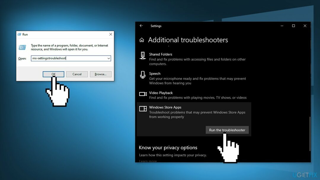 Εκτελέστε την Αντιμετώπιση προβλημάτων εφαρμογών Windows Store