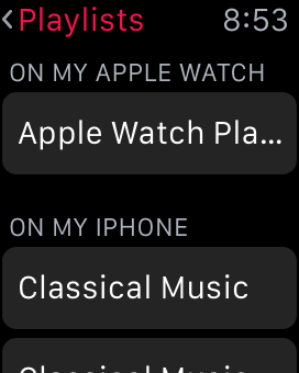 Apple Watch에서 재생 목록을 듣는 방법