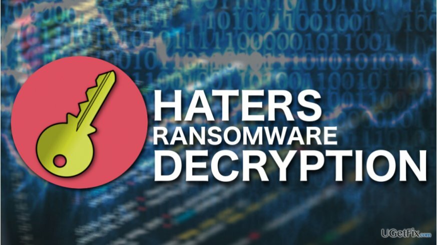 Haters ransomware -salauksen purkukuva