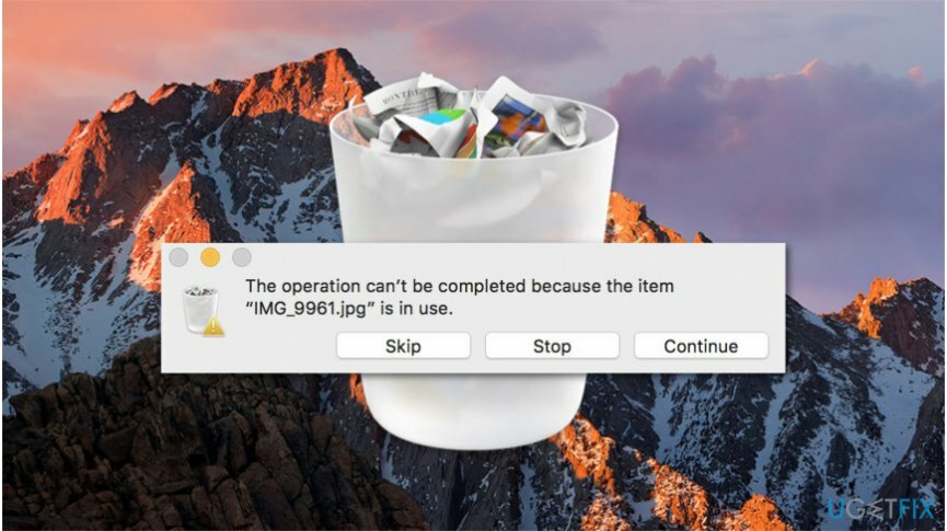 Не удается очистить корзину на Mac