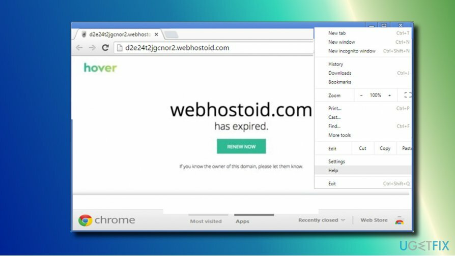 " Webhostoid.com समाप्त हो गया है। अभी नवीनीकृत करें” त्रुटि
