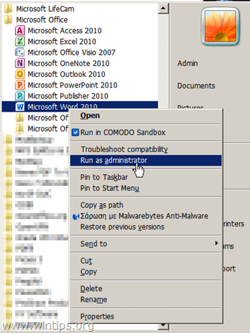 word-2010-run-as-administrator