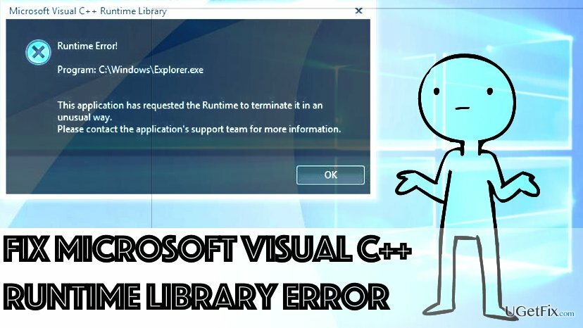 Opravit chybu Microsoft Visual C++ Runtime Library Error ve Windows 10