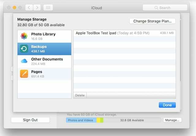 Como excluir backups do iCloud 