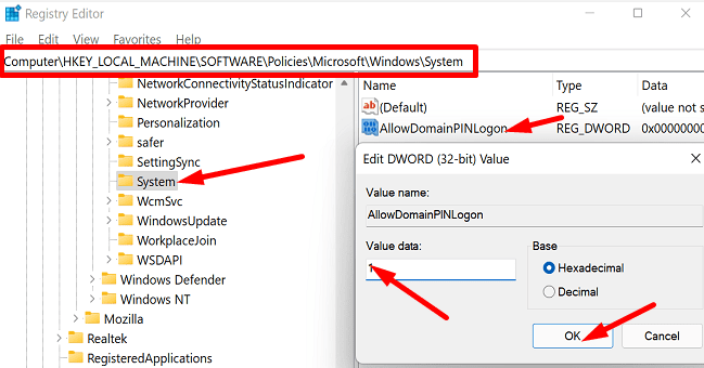 AllowDomainPINLogon-Registry-Editor
