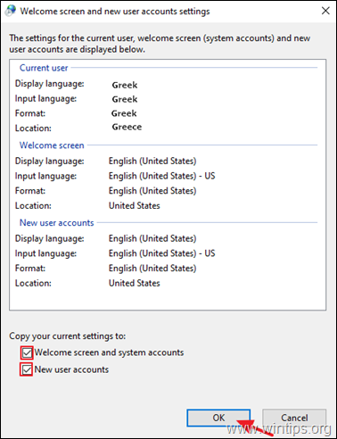 Cambiar la configuración de idioma en cuentas de usuario nuevas y otras