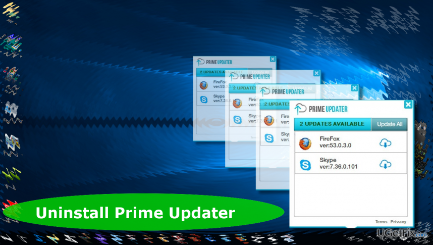 μια απεικόνιση της αφαίρεσης του Prime Updater