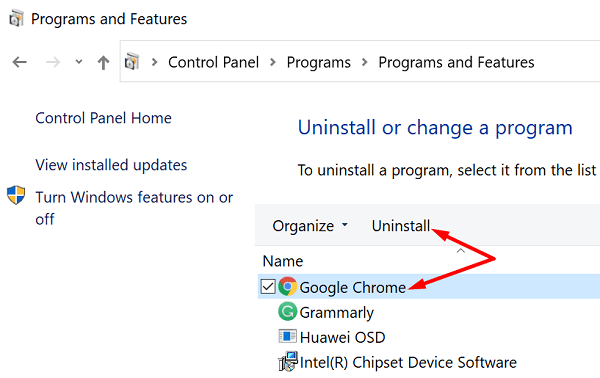 деинсталиране-chrome-windows-10