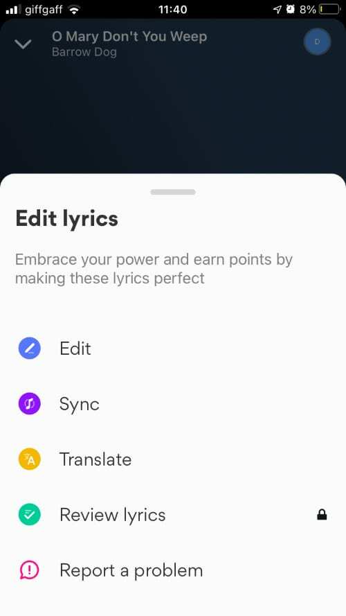 Možnosť synchronizácie textov v Musixmatch