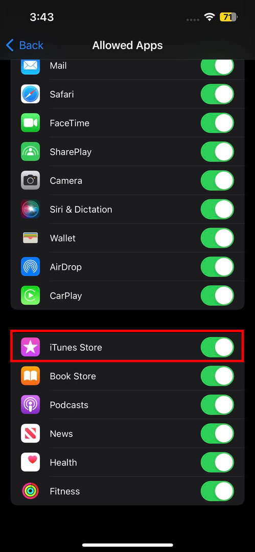 iTunes ir atļauts