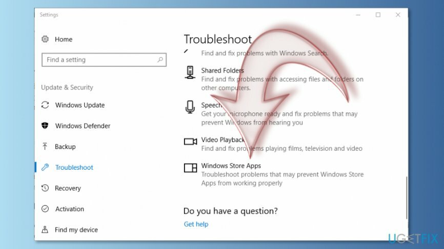 გაუშვით Windows Store App Troubleshooter