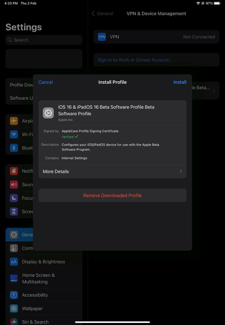 Ako stiahnuť inštalačný beta profil iOS 16 Beta 3