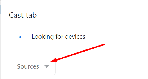 fila Chrome Cast selectează sursele