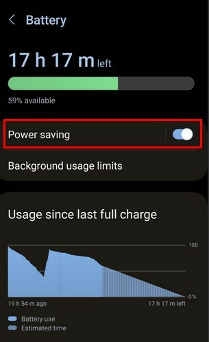 Opcija štednje baterije Samsung Settings
