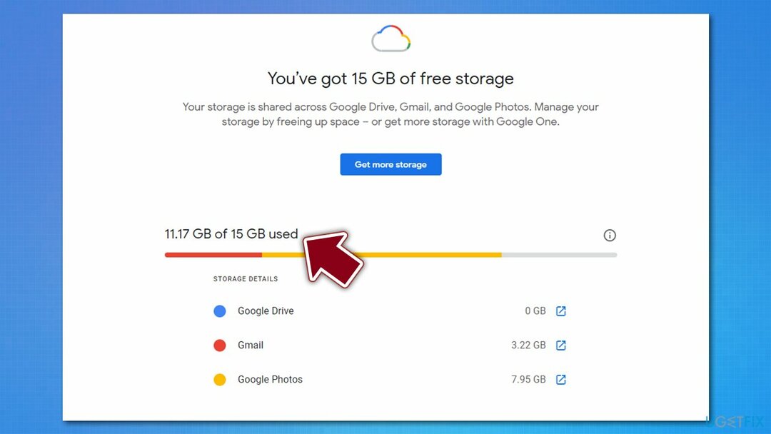 Vérifiez votre espace de stockage Google