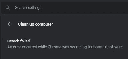 když-chrome-hledal-škodlivý-software, došlo k chybě