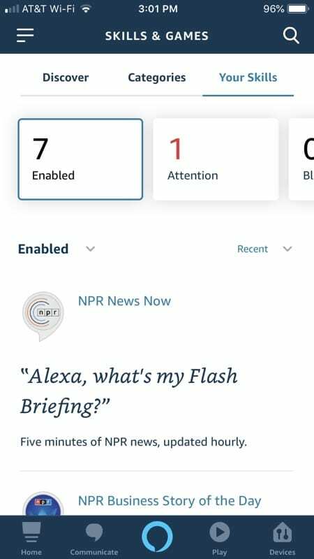 Alexa Alkalmazza készségeit iPhone-on