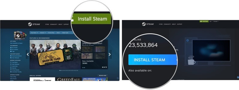 Установить Steam