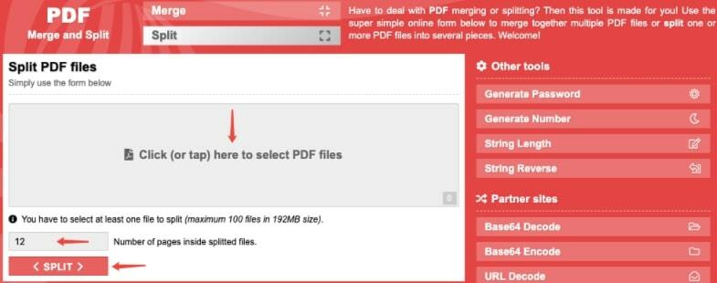 פיצול ומיזוג PDF - מקוון