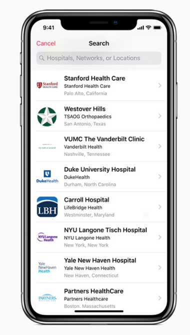 אפליקציית רשומות רפואיות לאייפון