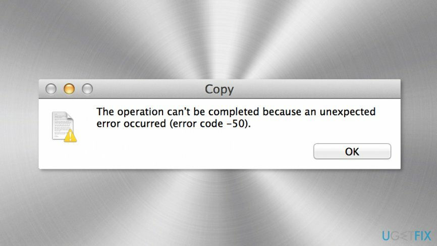 Remediați codul de eroare -50 pe Mac