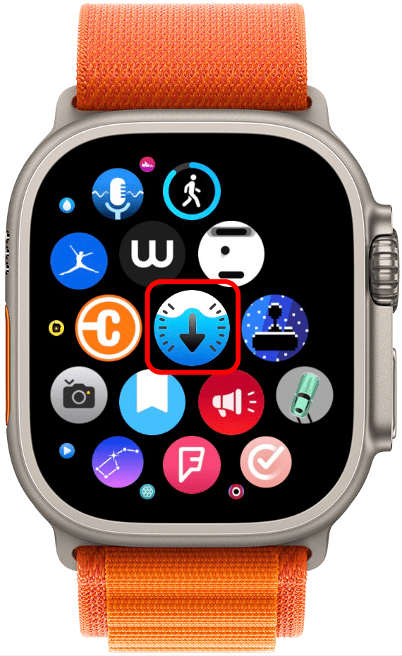 Εάν πατήσετε την εφαρμογή Βάθος από την Αρχική οθόνη, θα σας ζητηθεί να βυθίσετε το Apple Watch σας.