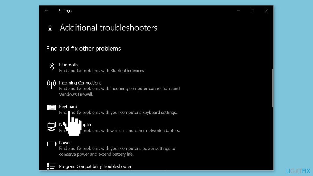 Запустите средство устранения неполадок с клавиатурой