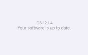 Snimka zaslona koja pokazuje da je softver iOS 12.1.4 ažuriran