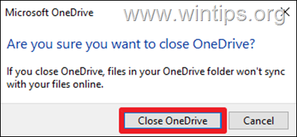 Sluit OneDrive