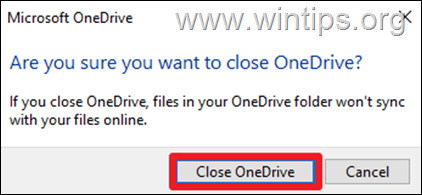 Stäng OneDrive