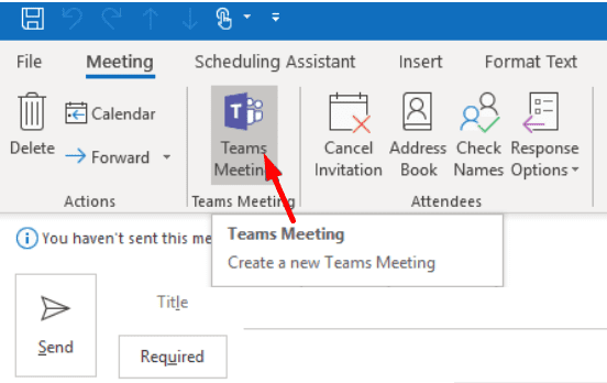 Teambesprechung Link Outlook