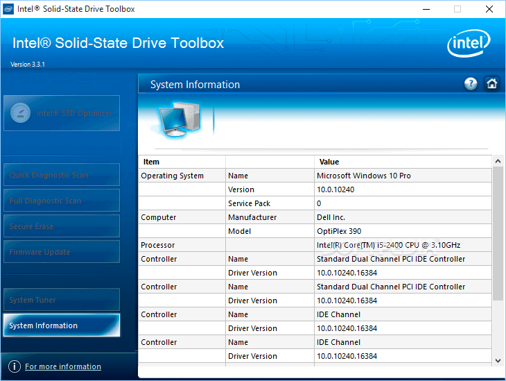 Intel Solid-State DriveToolbox